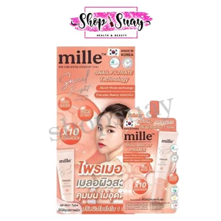 มิลเล่ MILLE Snail Bright Primer มิลเล่ สเนล ไบร์ท ไพรเมอร์ (ยกกล่อง 6 ซอง/หลอด 8 กรัม ) มีในตัวเลือก