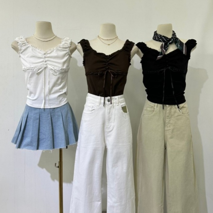 M2121 เสื้อสายเดี่ยวระบายลูกไม้ 308.- งานดีเทลฉ่ำๆ