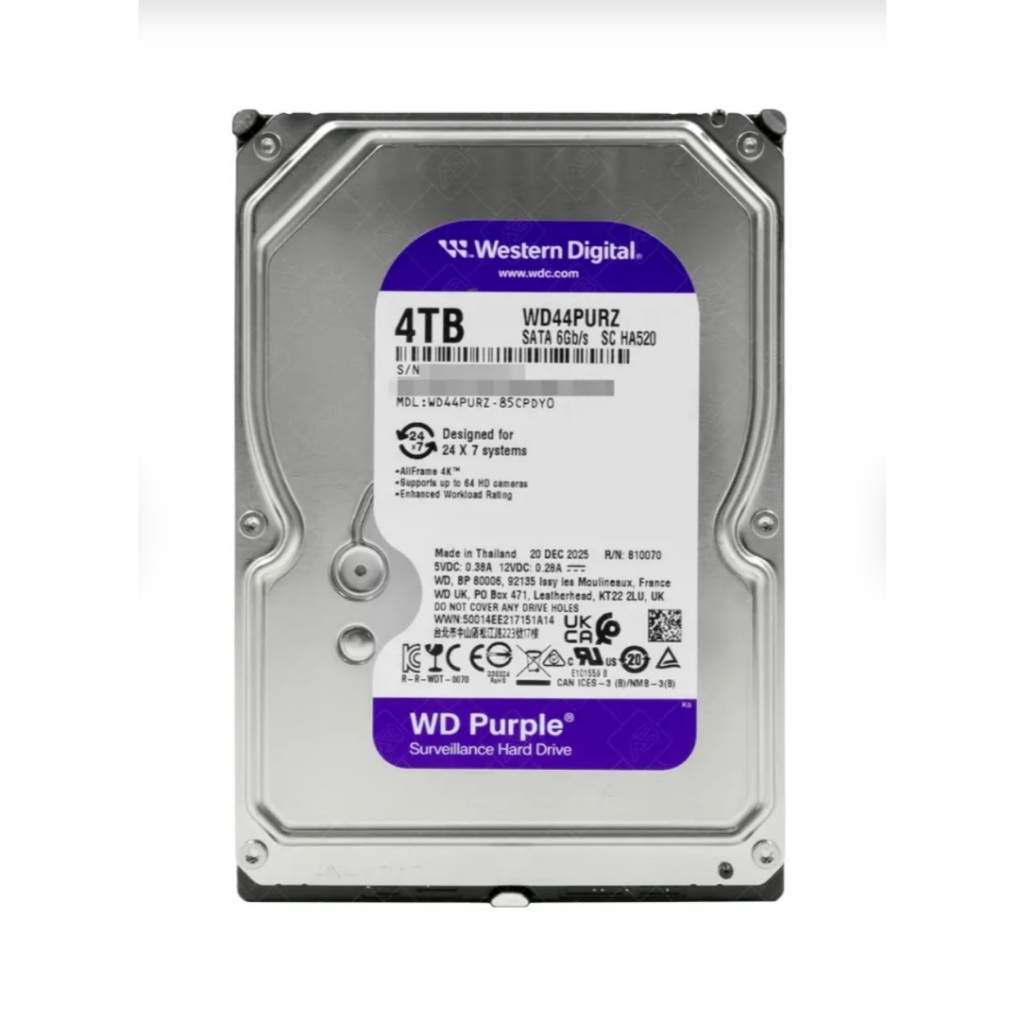 WD Purple HDD 4TB WD44PURZ 5400RPM