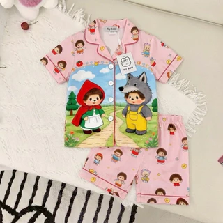ชุดนอนเด็ก คอลใหม่มายบู ลายการ์ตูน น่ารักมาก แขนสั้น-ขาสั้น
