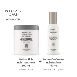 [ซื้อคู่ถูกกว่า] NIGAO Herbal Rich Hair Treatment+Leave-on Cream | นิกาโอะ บำรุงผมเพิ่มน้ําหนัก กันความร้อน(450mL+150mL)