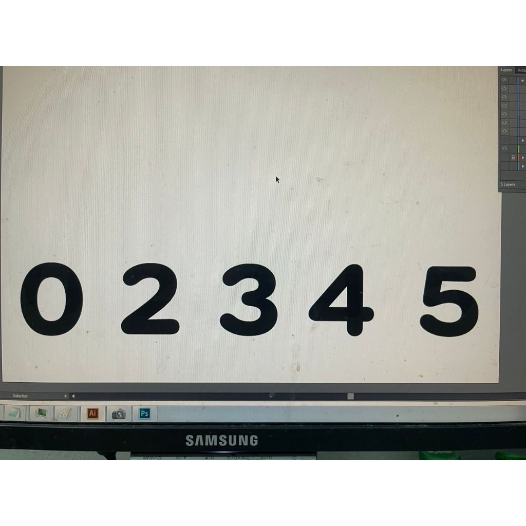 สติ๊กเกอร์สั่งทำอักษรตามแบบ ขนาด 1.6 ซม. เลขเฉพาะ