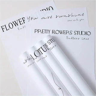 กระดาษห่อของขวัญดอกไม้ ลายมินิมอล สีขาว 20 แผ่น ใช้จัดช่อดอกไม้ สไตล์เกาหลี