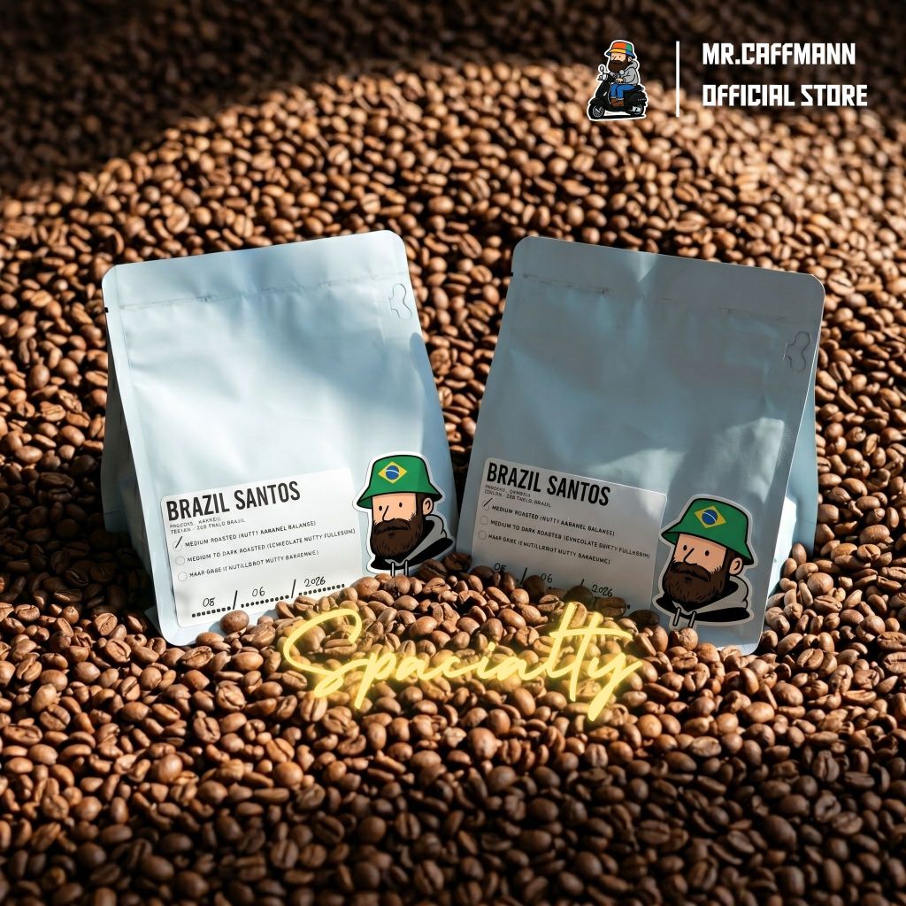 [ส่งฟรี / โปรเปิดร้าน] เมล็ดกาแฟบราซิล MR.CAFFMANN brazil santos คั่วกลาง-คั่วเข้ม