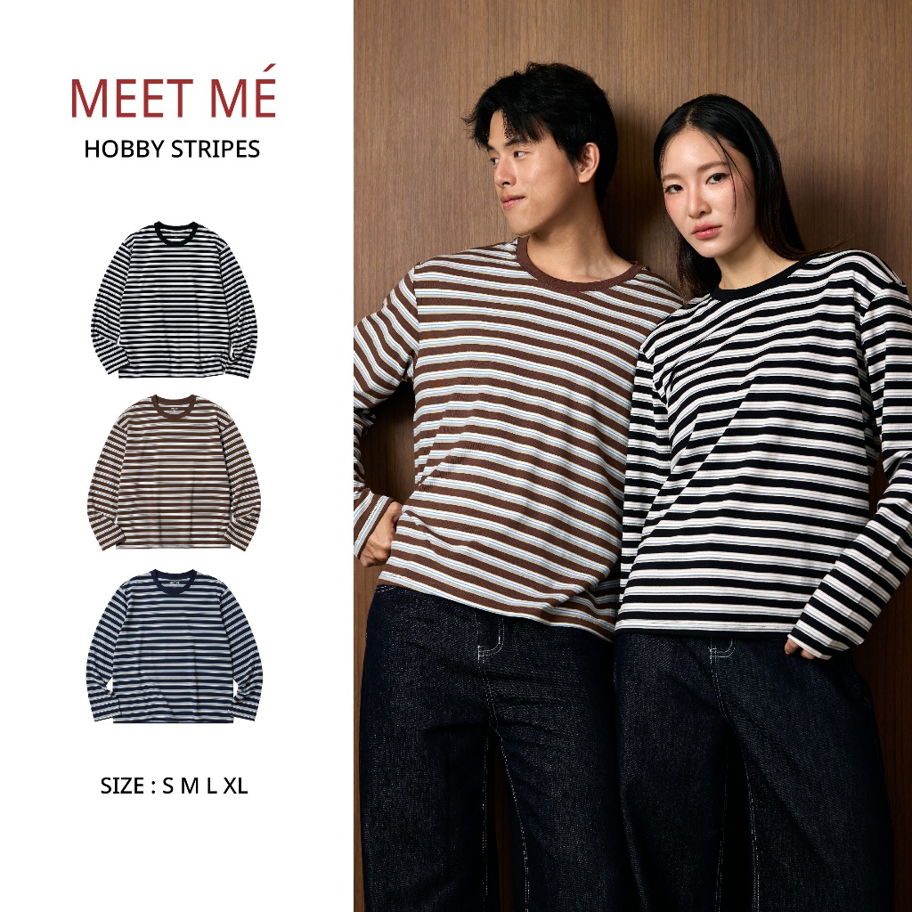 MEET ME - Top 0065 I HOBBY STRIPES  เสื้อแขนยาวลายทาง