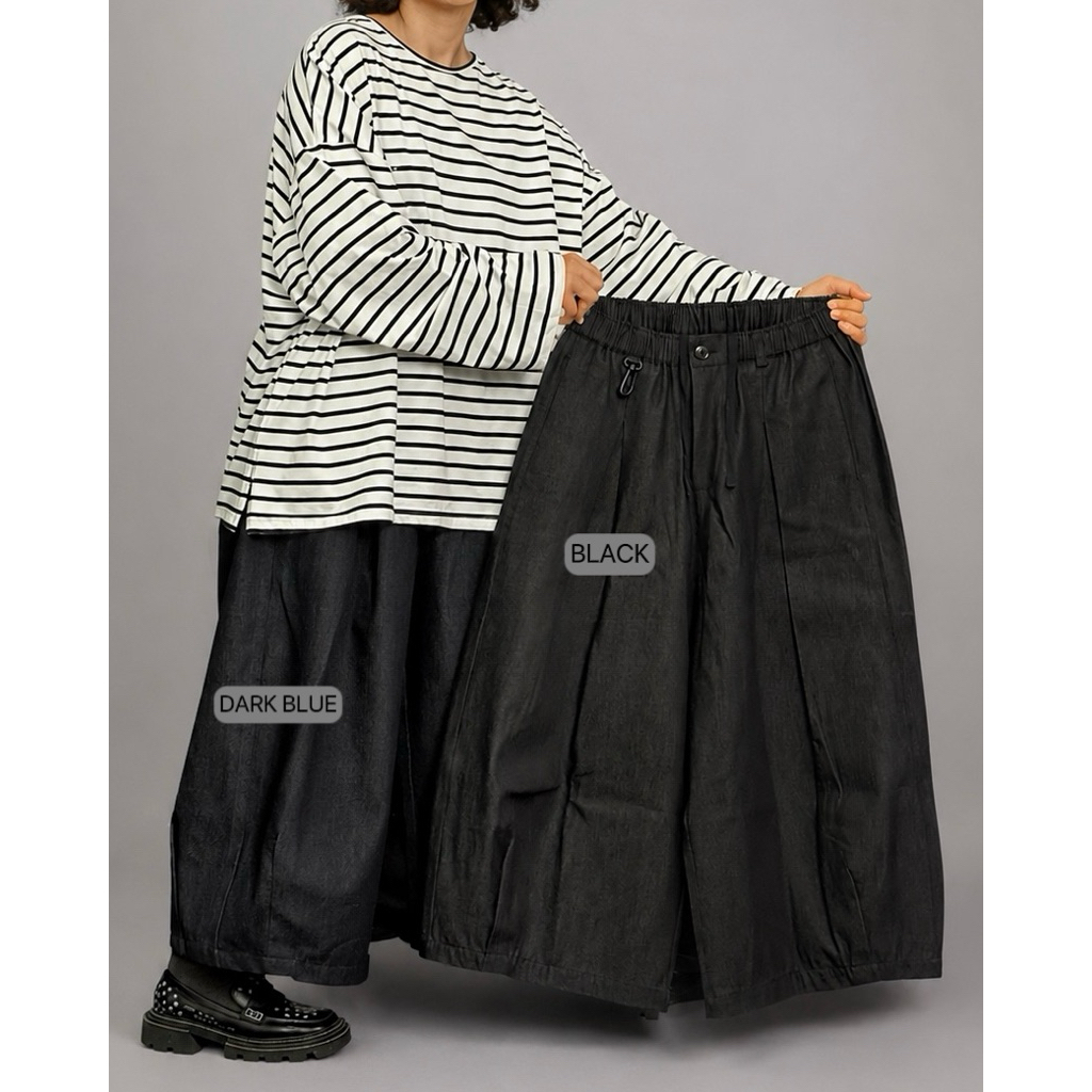 ZINE Wide-leg กางเกงทรงกระบอกกว้าง