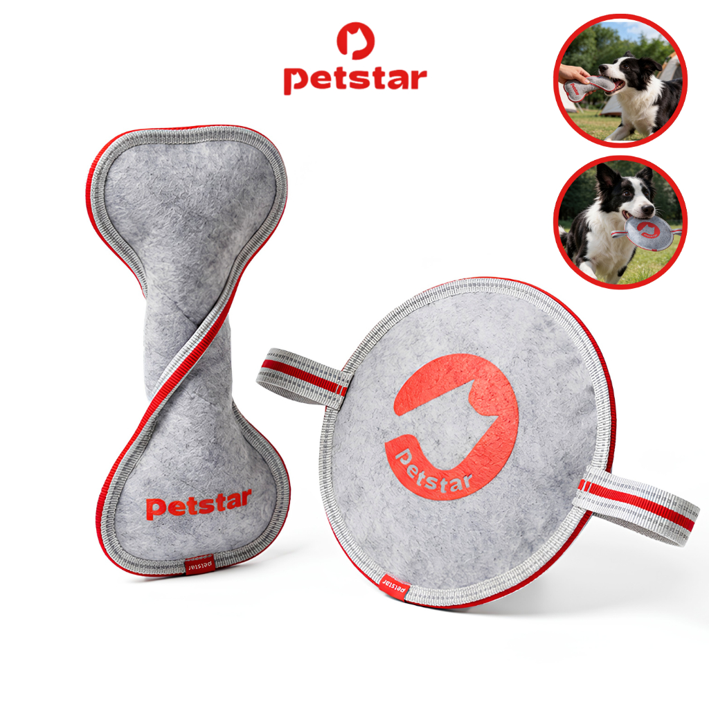 Petstar ของเล่นสุนัข แบบโยนรับและดึงเล่น Dog Toy ผ้าเสริมความแข็งแรง 3 ชั้น ทนแรงดึงสูงสุด 900N ช่วยลดความเครียด