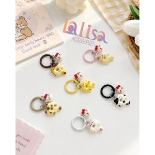 "พวงกุญแจ น้องแมวโดนัทจอมซน (Cat Donut Keychain) น่ารักมุ้งมิ้งที่สุด" alloy dogclips Hm665