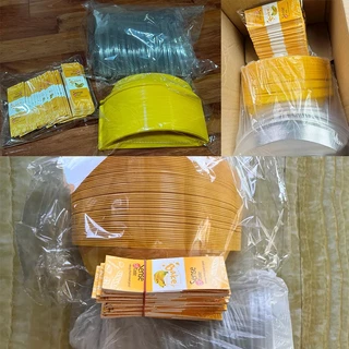 ZYNAFA พร้อมสายคาด 100ชุด กล่องพลาสติกรูปกล้วย กล่องใส่ขนมทรงกล้วย กล่องเค้กกล้วย กล่องขนม วัสดุ PET เกรดอาหาร