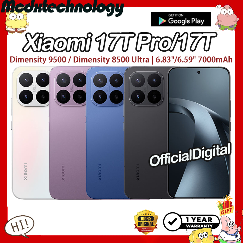 Xiaomi 17T Pro Dimensity 9500 Xiaomi 17T Dimensity 8500 Ultra 6.83"/6.59" 7000mAh 100W/67W | สนับสนุ