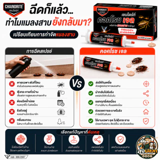 (ของแท้ มี อย.) เชนไดร้ท์ คอคโรช เจล 30 G. | เหยื่อกำจัดแมลงสาบถึงรัง ใช้งานง่าย เห็นผลต่อเนื่อง