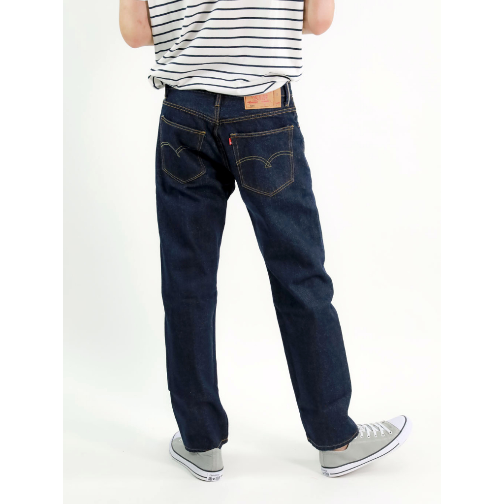 กางเกงยีนส์ ผู้ชาย ริมแดง ทรงกระบอก ผ้าไม่ยืด (เป้ากระดุม) สีสนิม LJR Jeans (L90) Selvedge Denim Men Jeans