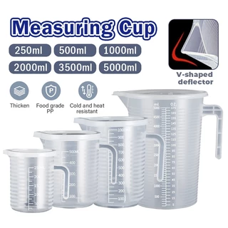 ถ้วยตวง เหยือก เหยือกน้ำ ถ้วยตวงพลาสติกใส เนื้อหนา ทนความร้อน 100℃ 500/1000/2000/3500/5000มล