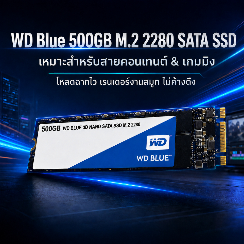 WD Blue SA510 SSD 500GB M.2 SATA 2280 3D NAND **สินค้าRecertified**
