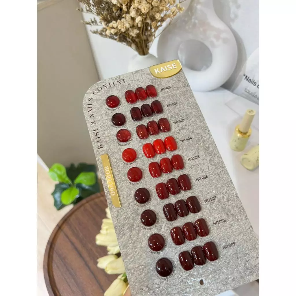Luxury Red (KS23) 9 สี Kaise x Nailscontent ชุดยาทาเล็บ