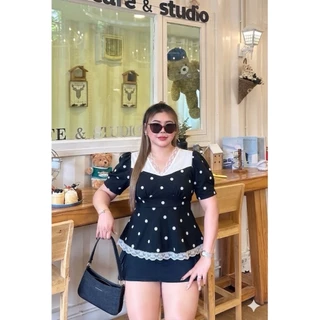 🆕เสื้อชายระบายเป็นงานผ้ายืดวูลเวฟ เนื้อผ้านิ่มใส่สบาย ไม่ร้อน ชุดเข้ารูปเป๊ะมากค่ะ