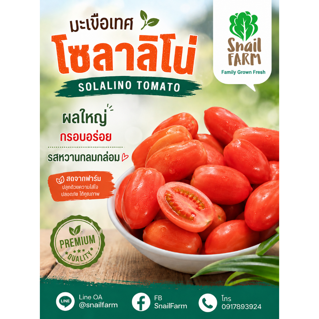 มะเขือเทศพรีเมี่ยมโซลารีโน่ กรอบหวานกลมกล่อม 250 กรัม