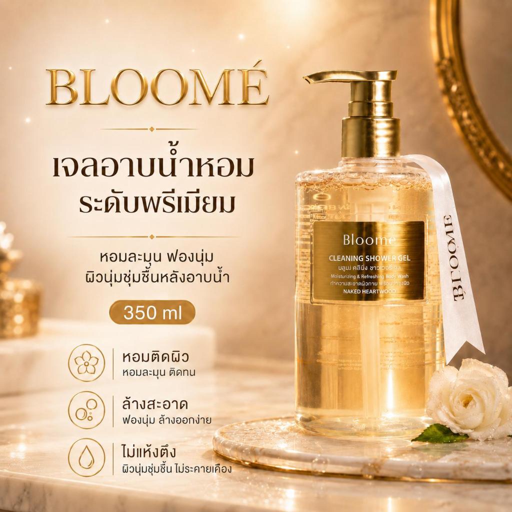 BLOOME  Cleaning Shower Gel บลูเม่ เจลอาบน้ำ 350ml เจลอาบน้ำสูตรบำรุงผิว อุดมด้วย Hyaluron 8D สำหรับทุกสภาพผิว