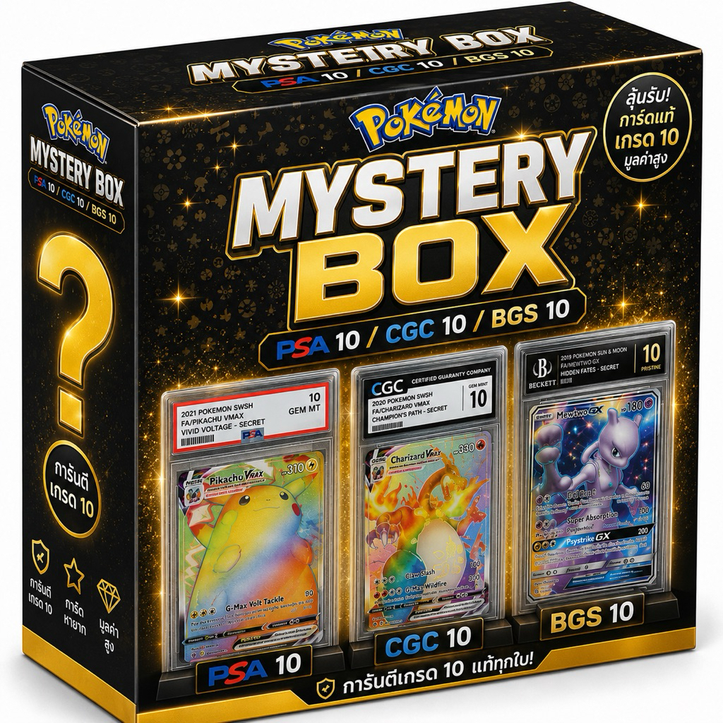 กล่อมสุ่ม การ์ด Pokemon TCG การันตี เกรด 10 ลุ้น SAR / UR / MUR การ์ดแท้ทุกใบ