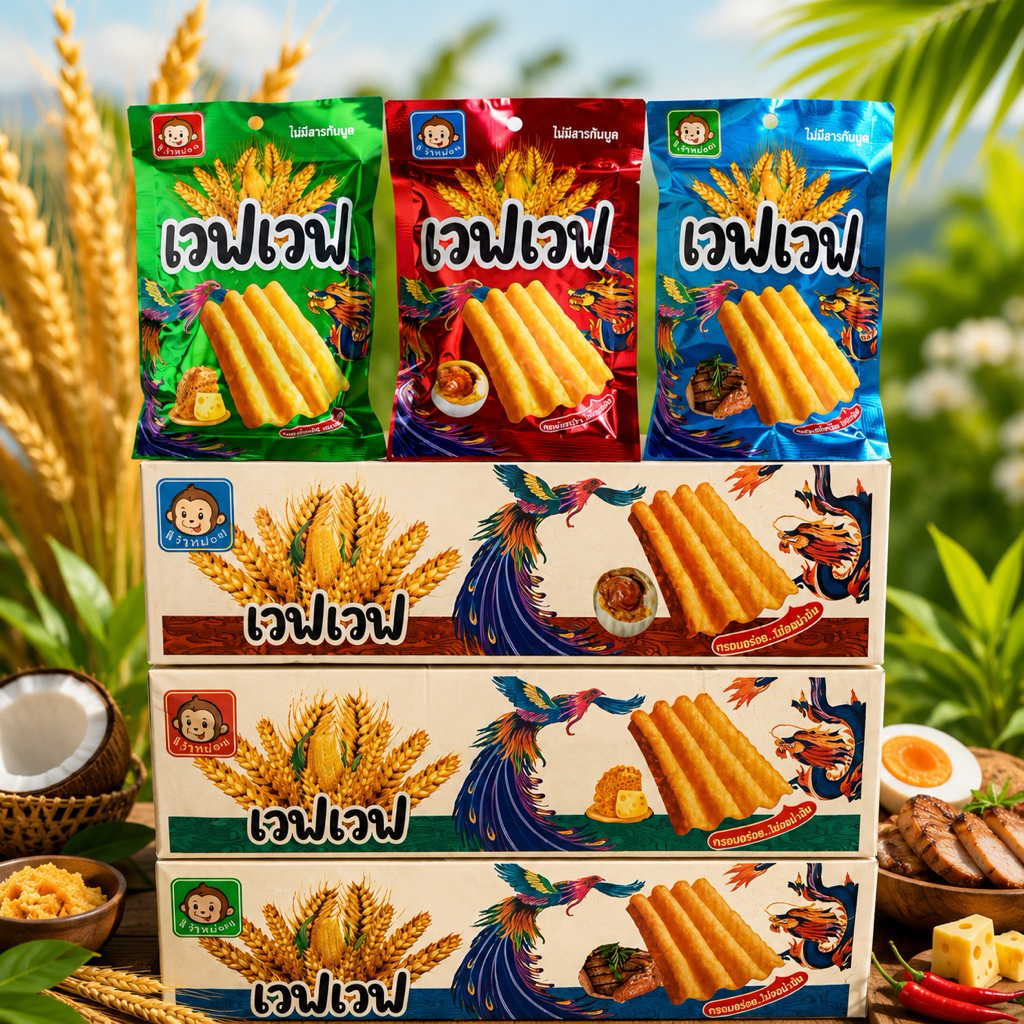 ลดล้างสต็อค ขนมยกลัง 12 แพค 144 ซอง ไม่สามารถระบุรสได้