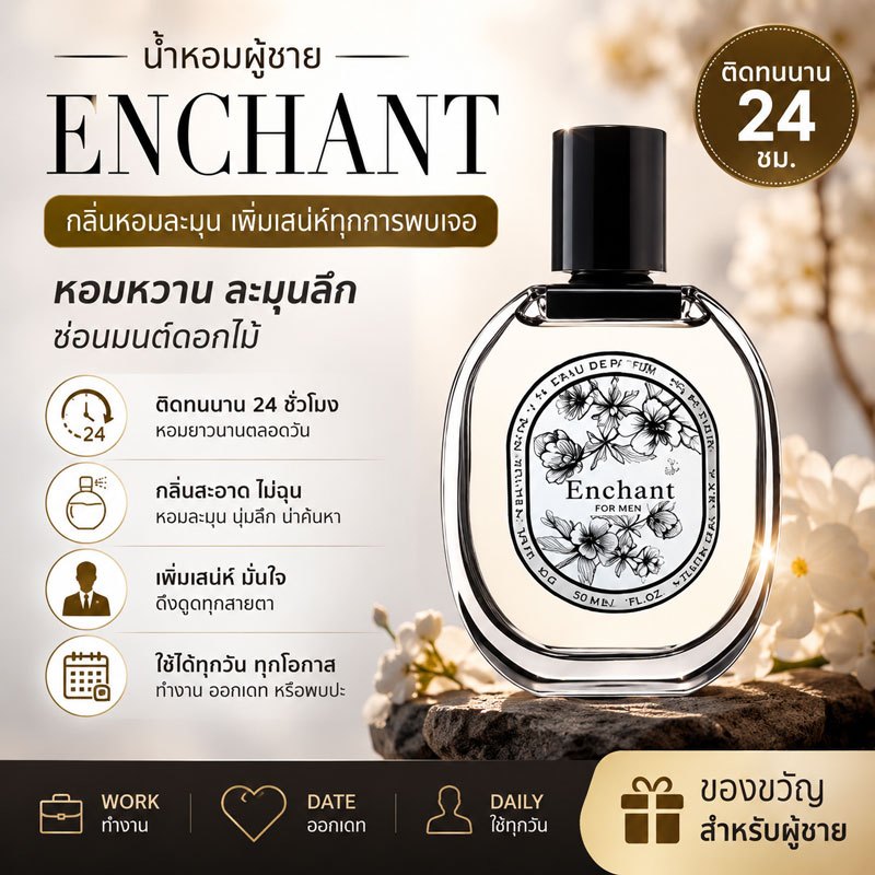 น้ำหอม Enchant กลิ่นเบอร์รี่ หอมหวาน ติดทนนาน น้ำหอมผู้หญิง พกพาง่าย