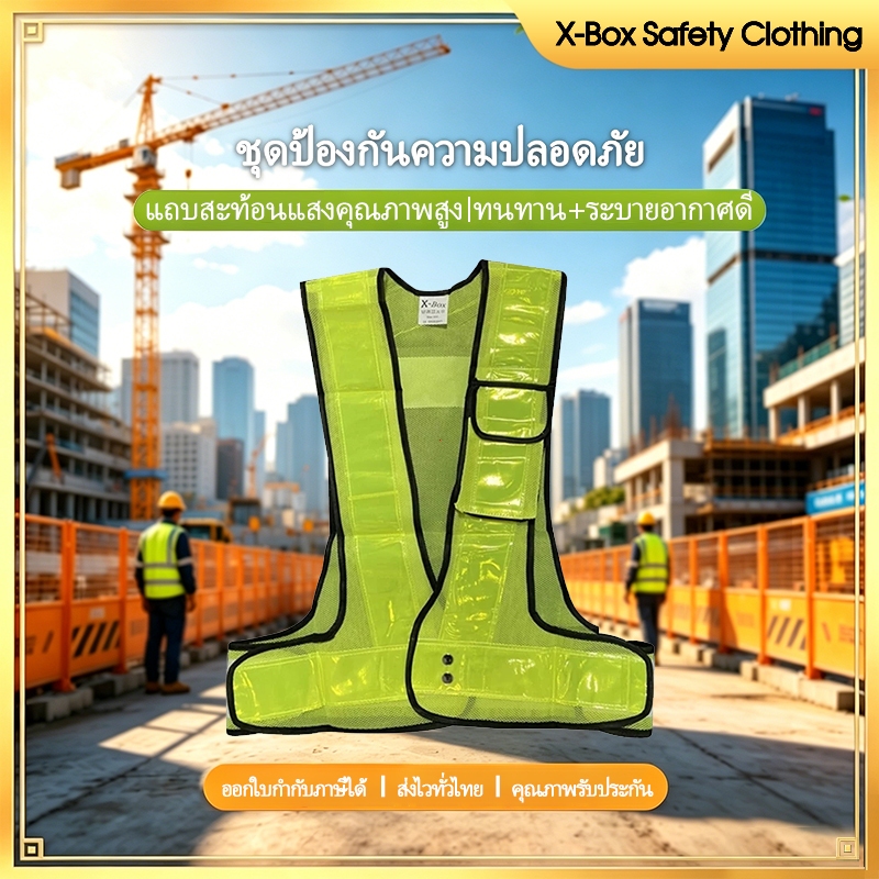F11 เสื้อสะท้อนแสง เสื้อกั๊ก เสื้อทำงาน การป้องกันความปลอดภัย safety vest