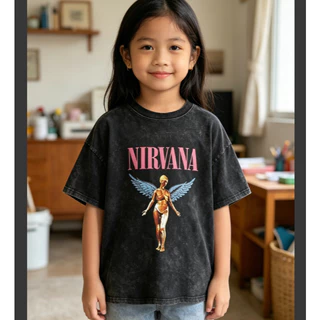 เสื้อยืดเด็กผู้หญิงเปิดเทอม ผ้าฟอกสไตล์วินเทจ ลายการ์ตูนสาวน่ารัก ผ้านุ่มใส่ไปโรงเรียน จัดส่ง24ชม 110-160