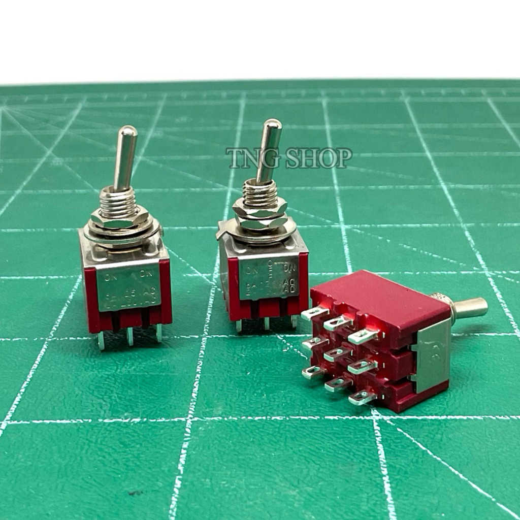สวิตช์โยก DC/AC  โยก 9ขา   ON-ON  ON-OFF-ON  6A125VAC. 2A250VAC    AC 5A125VAC. 2A250VAC.  3NO 3NC