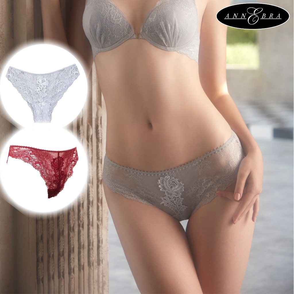 Annebra กางเกงใน ทรงบิกีนี่ ผ้าลูกไม้ Bikini Panty รุ่น AU3-892