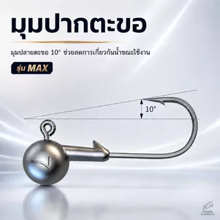 หัวจิ๊กกลม Jig Head เบ็ดหัวจิ๊ก เบ็ดหัวตะกั่ว ตะขอคมแข็ง มีตัวล็อกเหยื่อ ปลายาง หนอนยาง 1-14g แพ็ค5ตัว กะพง ช่อน กระสูบ