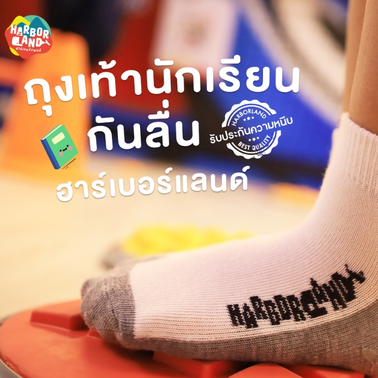ถุงเท้านักเรียนกันลื่น ฮาร์เบอร์แลนด์ 1 แพ็ค มี 5 คู่