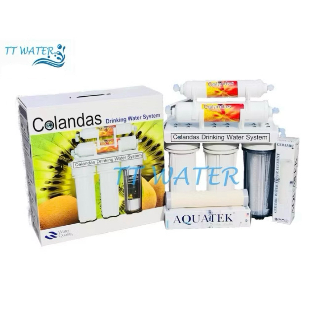 COLANDAS เครื่องกรองน้ำ 5 ขั้นตอน รุ่น เซรามิค + 1 (แถมฟรี ไส้กรองน้ำ เซรามิค ขนาด 10 นิ้ว อีก 1 ไส้)