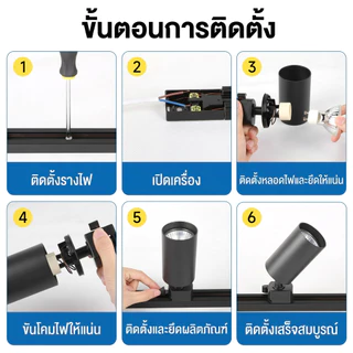ไฟแทรคไลท์ LED Track Light GU10 เปลี่ยนหลอดได้ ปรับมุมได้ ไฟสปอตไลท์ เพดาน สำหรับร้านค้า บ้าน โคมไฟ