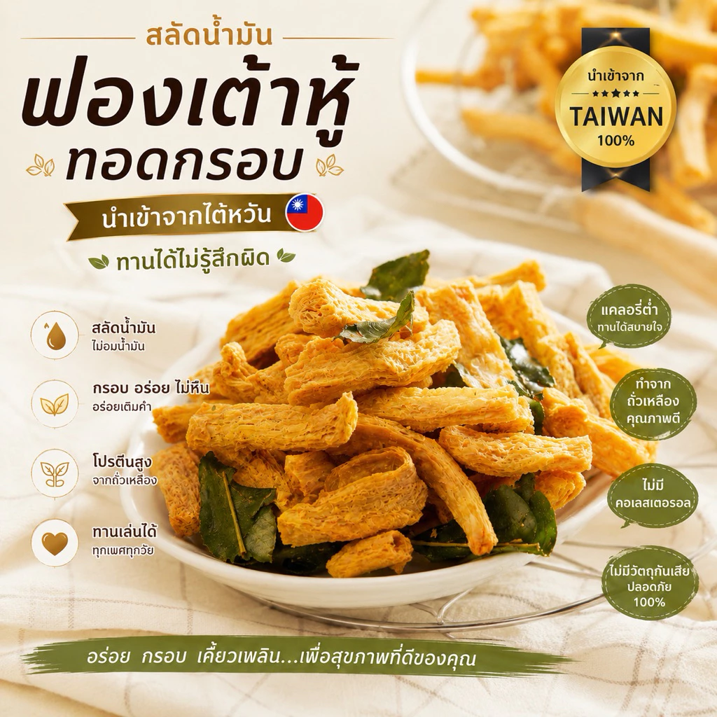 Oemfoods ฟองเต้าหู้กรอบ ขนาด 500 กรัม ทั้งหมด 18 รสชาติ