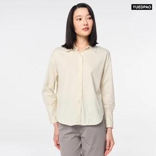 Yuedpao Ultimate Stretch - Women's Long Sleeve Shirts (Oversized Fit) เสื้อเชิ้ตโอเวอร์ไซส์ เสื้อเชิ้ตผู้หญิง สีพื้น