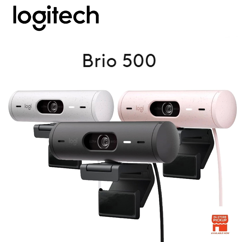 กล้องเว็บแคม Logitech Brio 500 webcam Full HD ไมโครโฟนตัดเสียงรบกวน พร้อมปรับแสงอัตโนมัติ 1y.