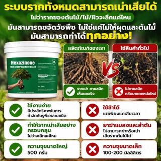 ☀️สูตรเข้มข้น☀️ยาฆ่าหญ้า ยากำจัดต้นไม้ใหญ่ 500g รากเน่ารากไม่ขึ้นอีก ยาฆ่าต้นไม้ แบบผง สานกำจัดกอไผ่ วัชพืช