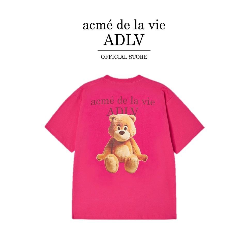 ADLV [acme de la vie] เสื้อยืด Oversize รุ่น Ac Bear Basic Logo Short Sleeve T-Shirt Pink (50162SBBSSU_F5PIXX)