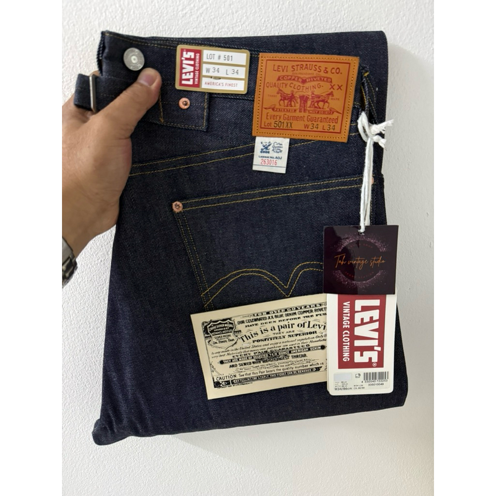 Levi’s 501 xx bigE ริมแดง LVC 1933 button 3015 Made in Japan , Size W34 L34 (ขนาดจริงดูตรงรายละเอียด