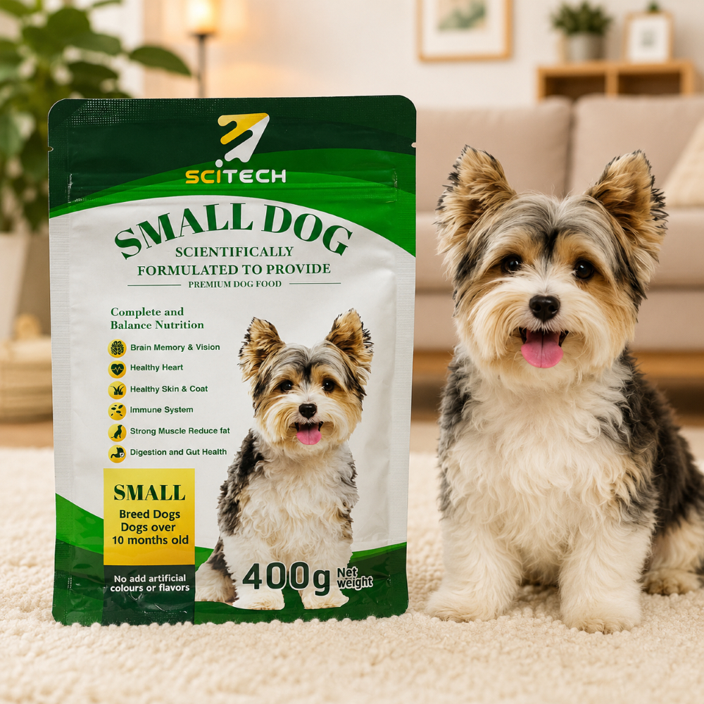 SciTECH SMALL DOG 400g อาหารสุนัขเเบบเสริมโภชนาการสําหรับพันธ์เล็ก