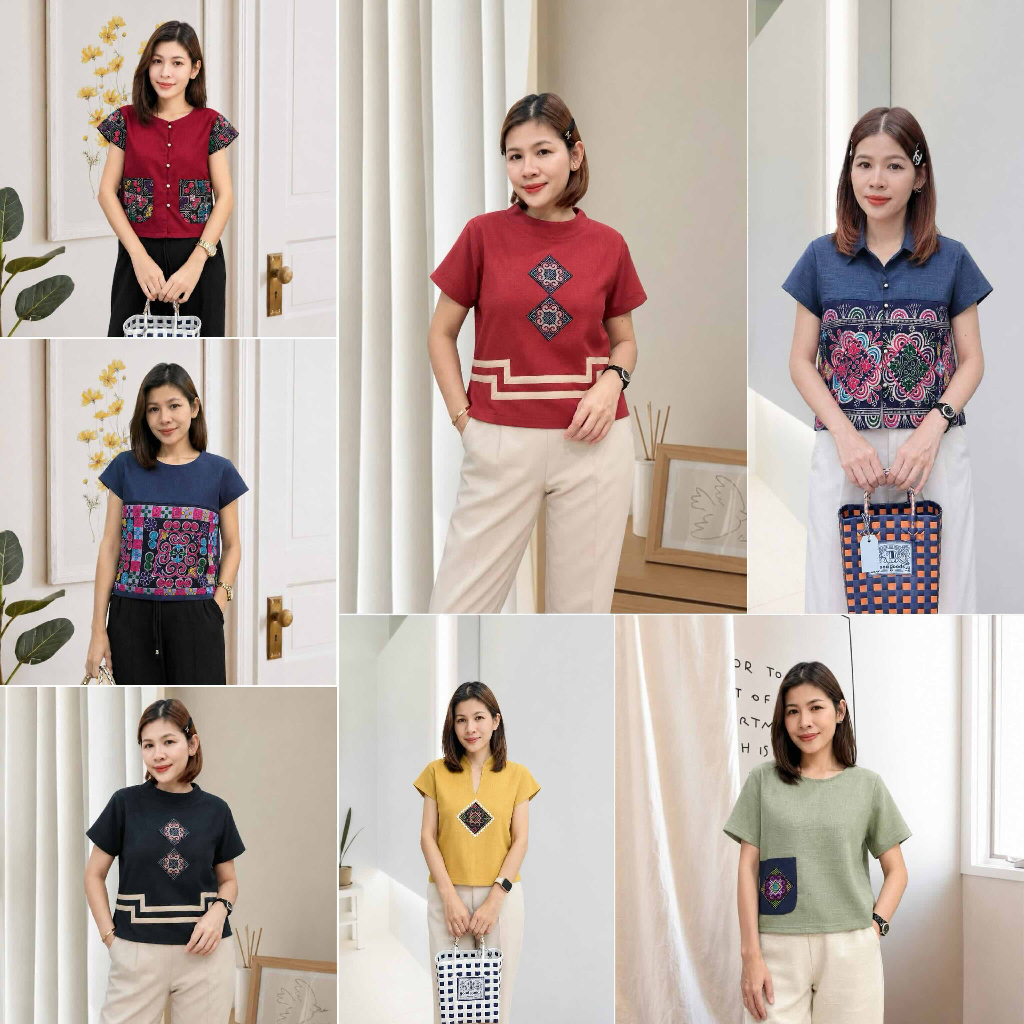 เสื้อผ้าลินินกัญชงอัดกาว แบบใหม่ งานสั่งตัดตามออเดอร์เท่านั้น ลายใหม่
