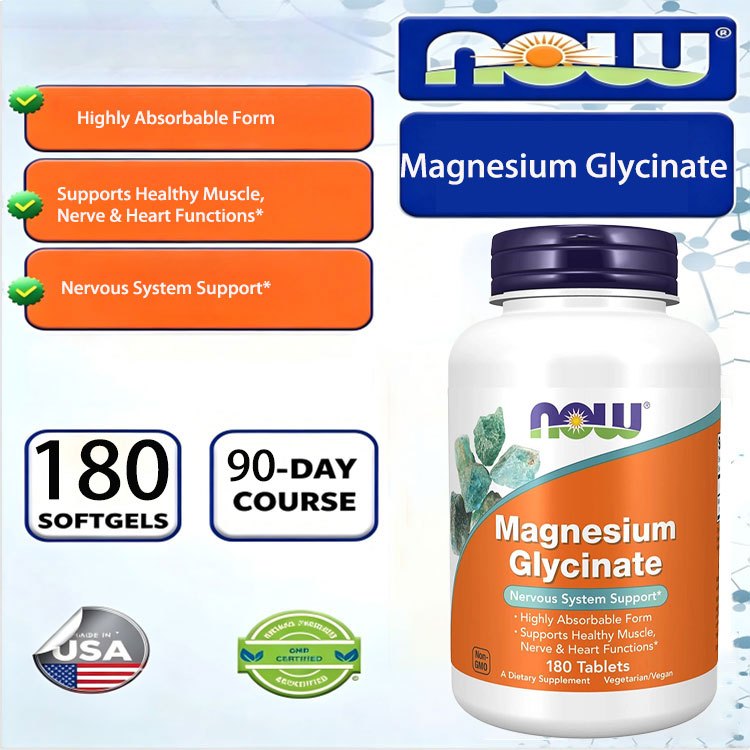 NOW Magnesium Glycinate 180 Tablets