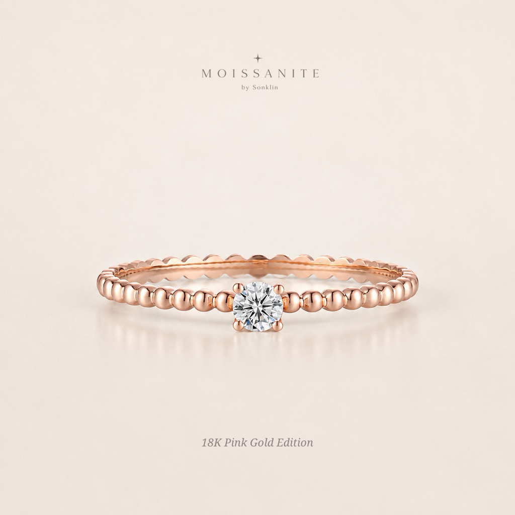 แหวนทองแท้ 18K Pink Gold ฝังเพชร Lab Grown diamond พร้อมประกันซ่อมฟรี 1 ปี ‼️