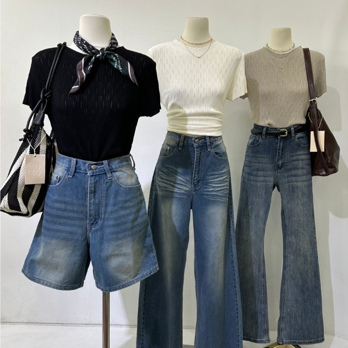 M2115 เสื้อยืดร่องไหมพรม ดีเทลจึ้ง ผ้ายืดนิ่ม ใส่สบายที่สุด