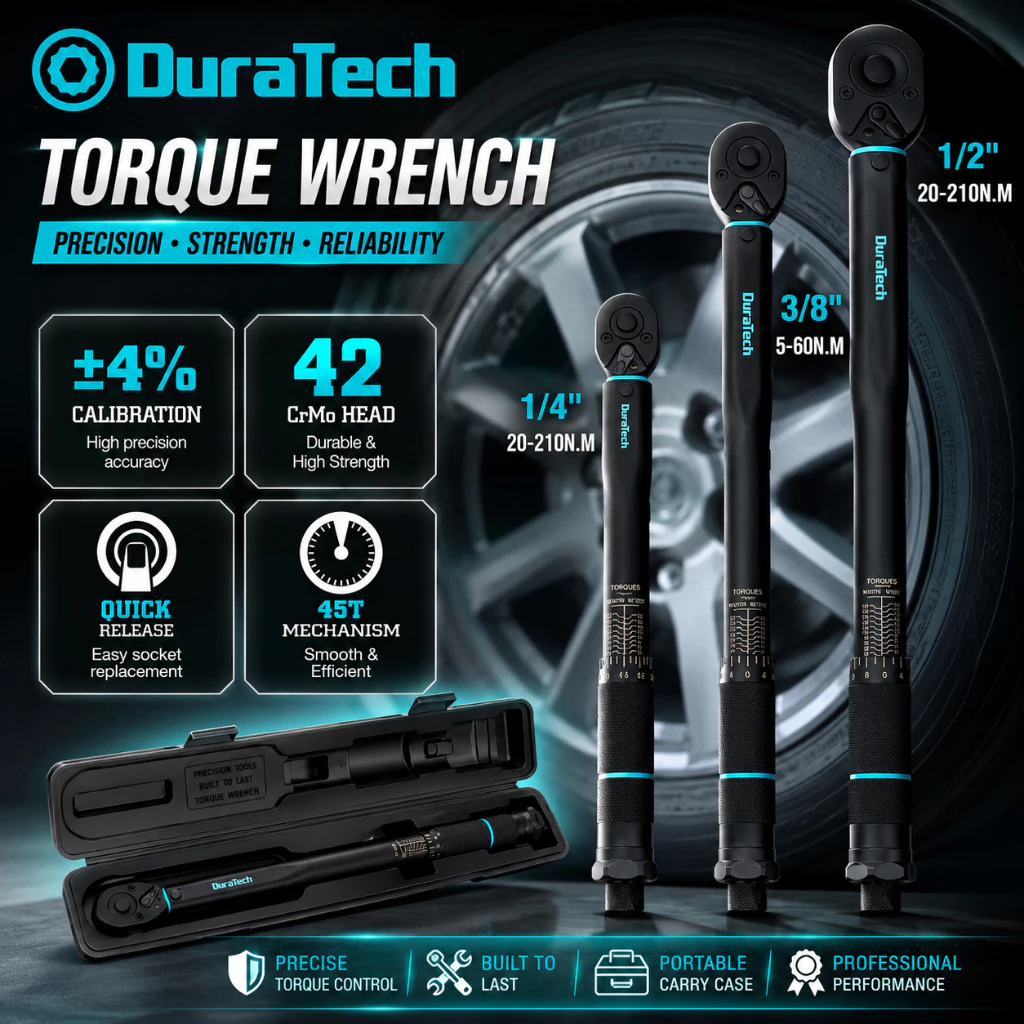 (พร้อมส่งจากไทย) Duratech ประแจทอร์คชนิดคลิก ไดรฟ์ 1/4 3/8 1/2 นิ้ว ปรับแรงบิดได้ DT402220 DT402221 DT402222