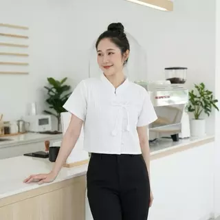 เสื้อผ้าฝ้ายด๊อบบี้ ผูกโบว์ดอกทิวลิป เนื้อนุ่มใส่สบาย ตัวผ้าทอลายนูนมีเอกลักษณ์