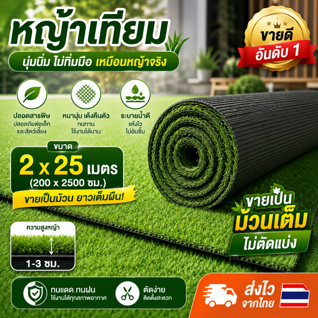 💚[แบ่งตัด] 4cm หญ้าเทียม หญ้าเทียมถูกๆ คุณภาพดี หญ้าเทียมปูพื้นสวนบ้าน หญ้าแผ่นปูพื้นติดตั้งง่าย ทนแดดทนฝน