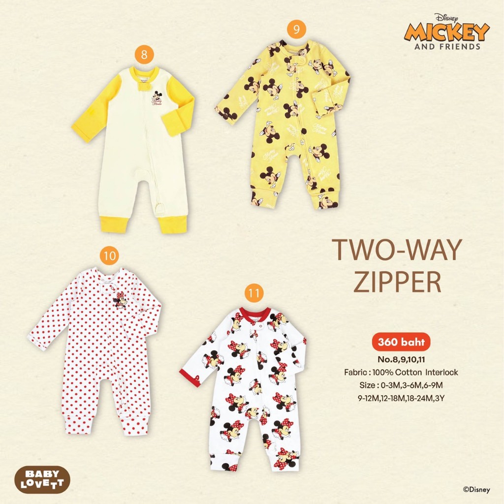 [Babylovett] (V7) Mickey Mouse & Friends - TWZ ชุดนอนเปิดเท้า