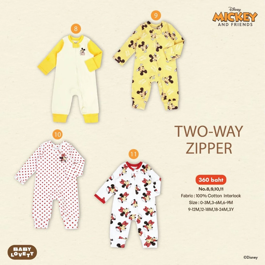 [Babylovett] (V7) Mickey Mouse & Friends - TWZ ชุดนอนเปิดเท้า
