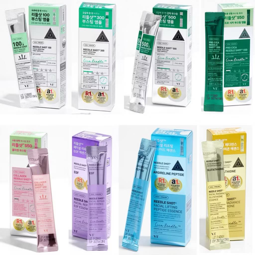 [พร้อมส่ง] VT Cosmetic x Daiso VT reedle shot เซรั่มเข็มไซต์ทดลอง 100 300 2ml*6 1 กล่อง